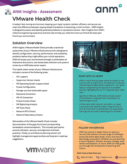 ANM Insights - VMWare Health Check