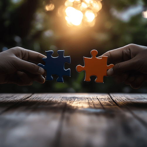 2 puzzle pieces coming together