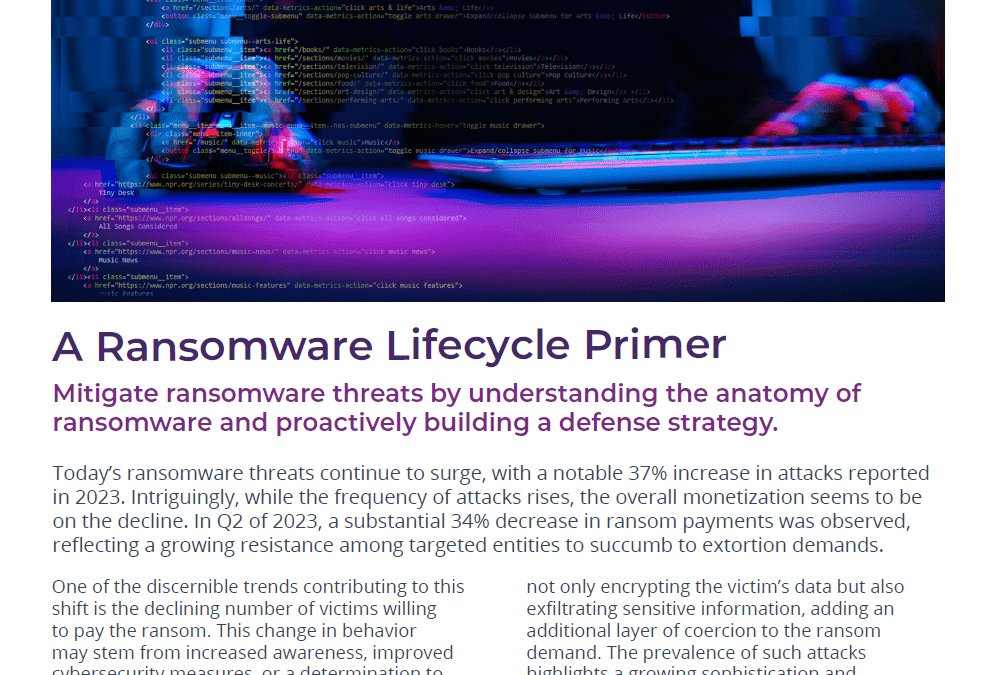 A Ransomware Lifecycle Primer